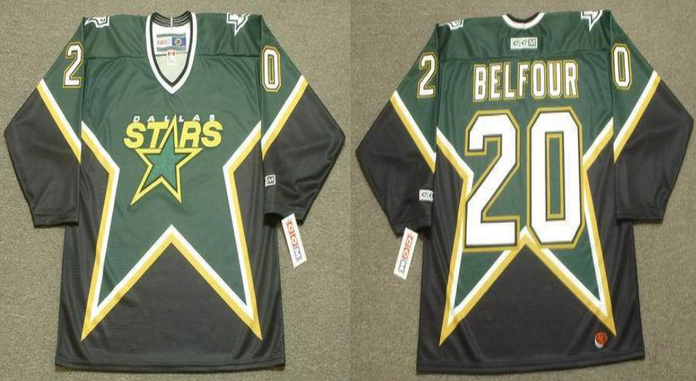 2019 Men Dallas Stars 20 Belfour Black CCM NHL jerseys